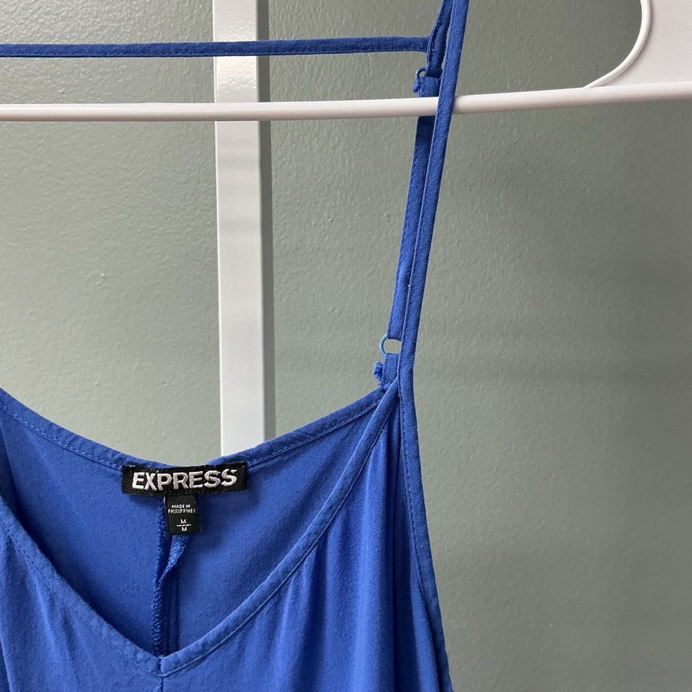 Express Y2K Blue Sleeveless mini Dress Retro Vintage Resort Wear Beach wear - Picture 3 of 6
